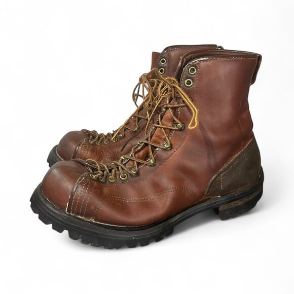 Vintage 70s Danner Woodsman Mountain Elk Boots Vibram Soles USA Mens Sz 10 EE - Picture 1 of 10